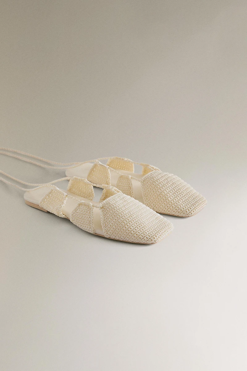 CROCHET SANDALS WITH ANKLE STRAPS