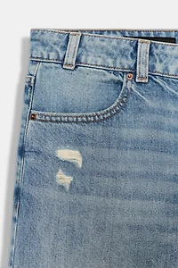Z1975 RIPPED LOW RISE STRAIGHT JEANS