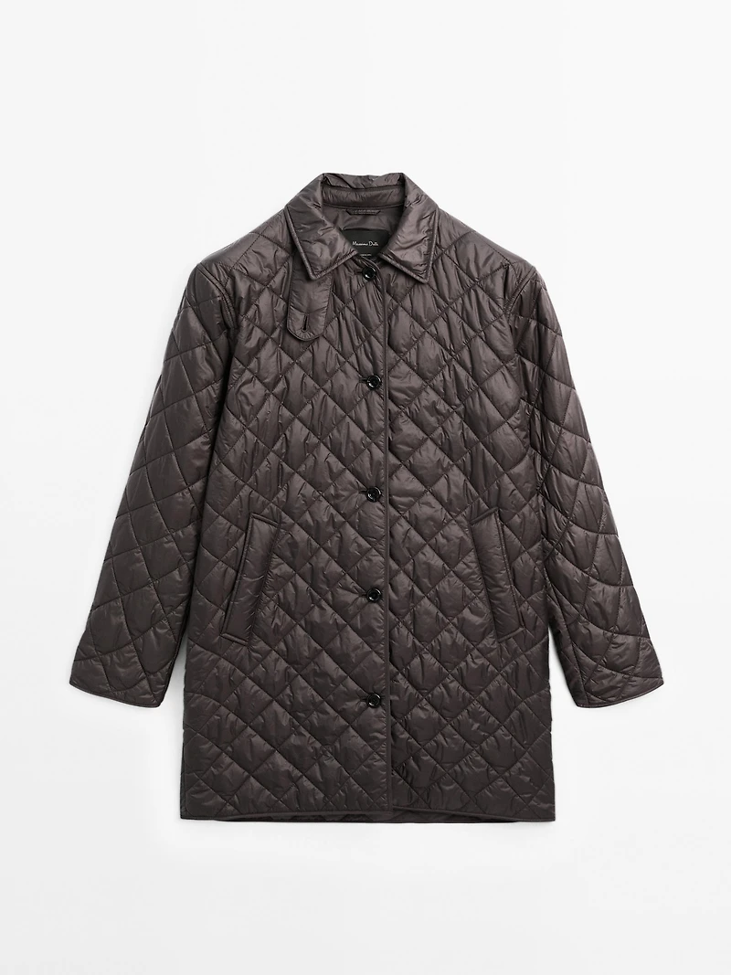 Long lightweight puffer jacket