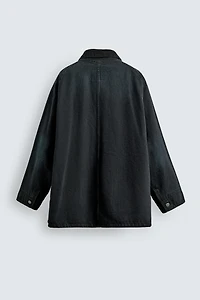 CONTRASTING COLLAR DENIM JACKET