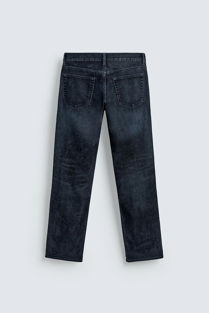 FLOCKED STRAIGHT FIT JEANS