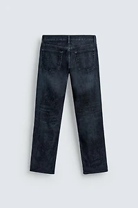 FLOCKED STRAIGHT FIT JEANS