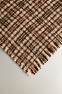 CHECK BLANKET WITH FRINGING