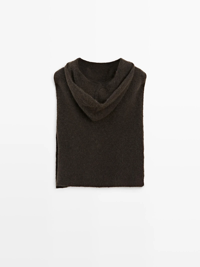 Hooded alpaca blend bib