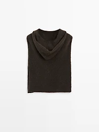 Hooded alpaca blend bib