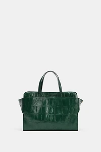 EMBOSSED LEATHER CITY BAG