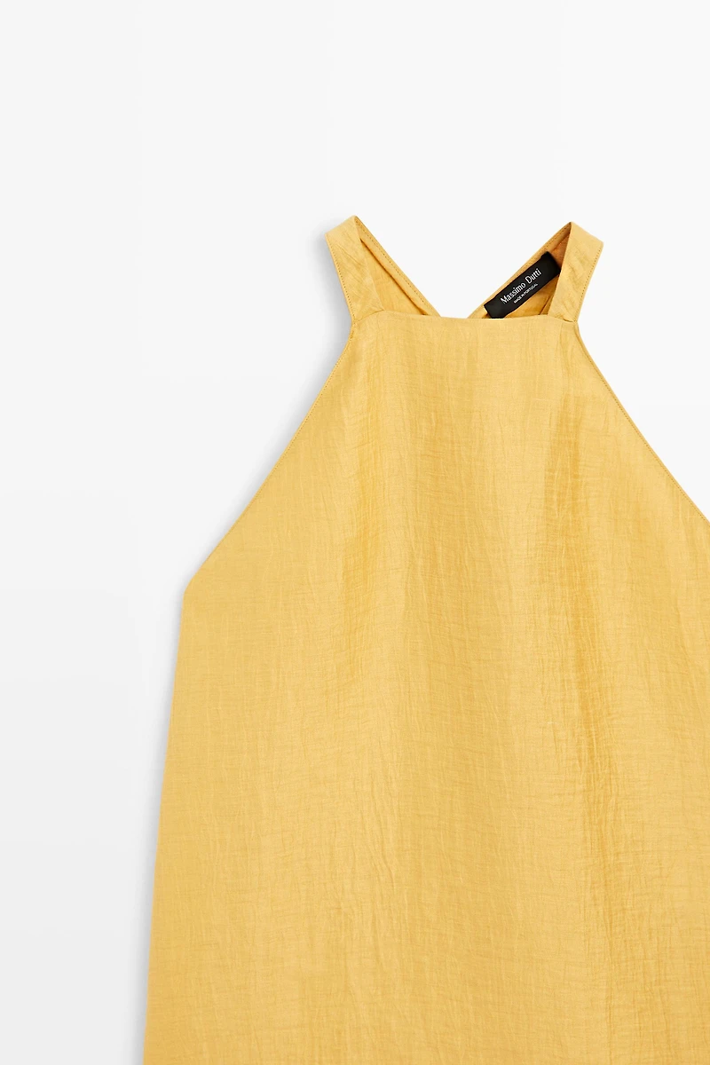 Linen blend halter top