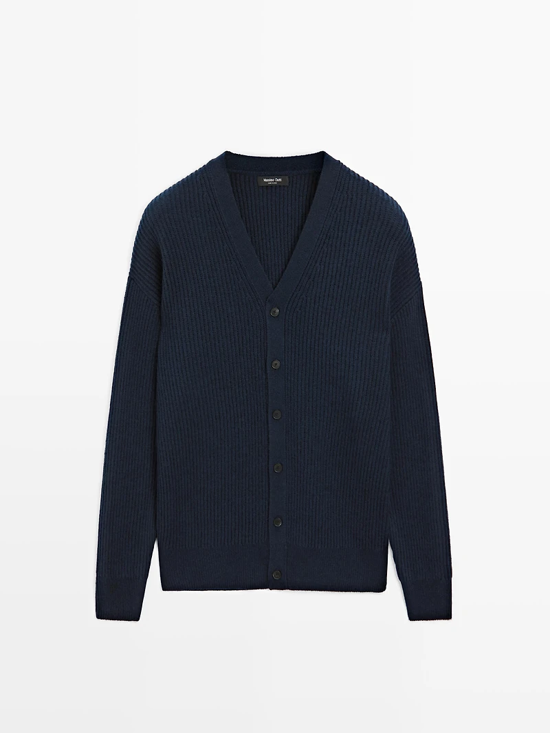 Cardigan à col en V laine mélangée