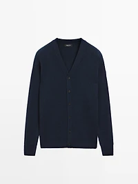 Cardigan à col en V laine mélangée