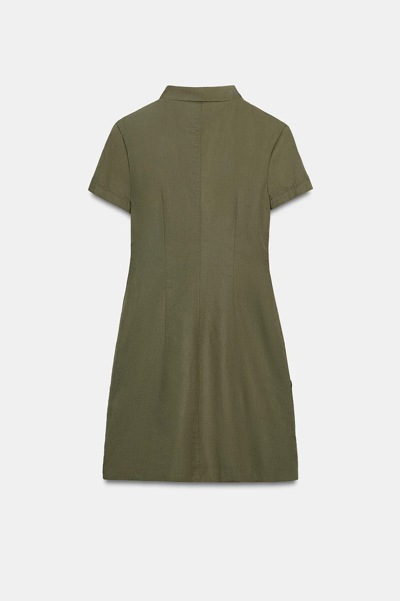 ROBE GABARDINE À POCHES