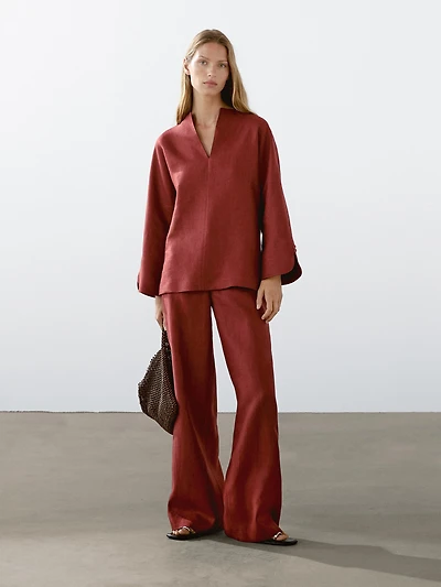 Pantalon fluide 100 % lin