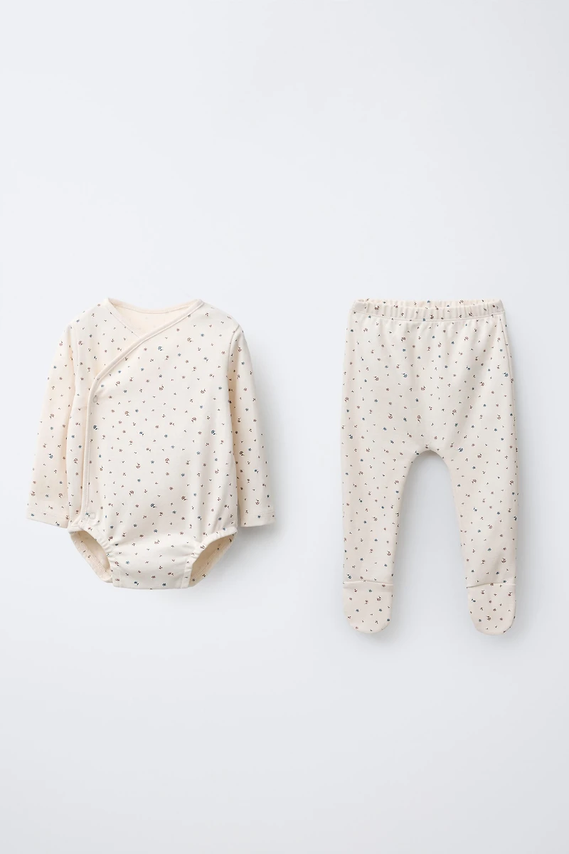 FLORAL BODYSUIT AND LEGGINGS SET
