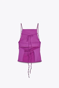 OPEN-BACK PLEATED TOP