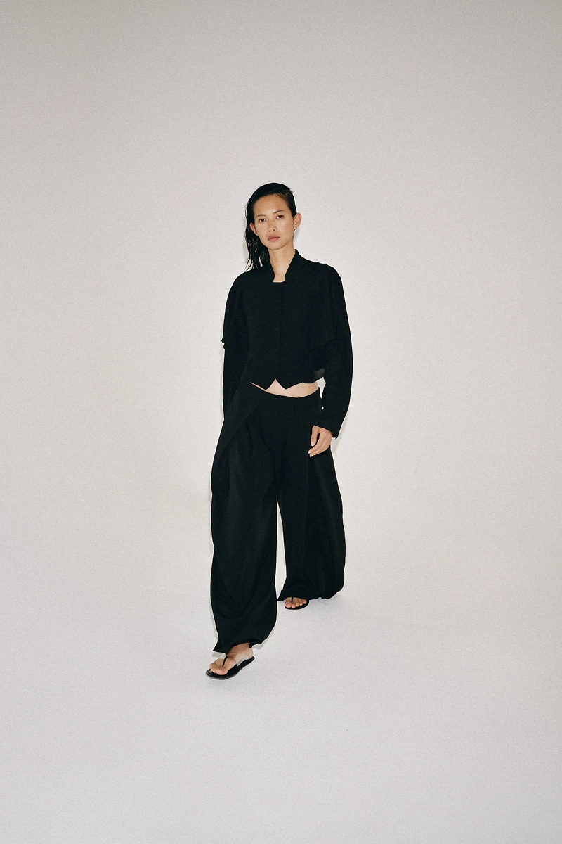 ZW COLLECTION RUFFLED CROP SHIRT