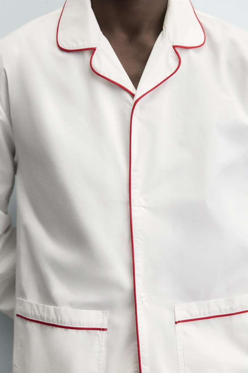 CONTRAST PIPING PAJAMA SET