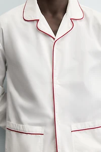 CONTRAST PIPING PAJAMA SET