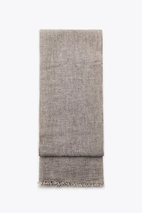 FRINGED WOOL SCARF