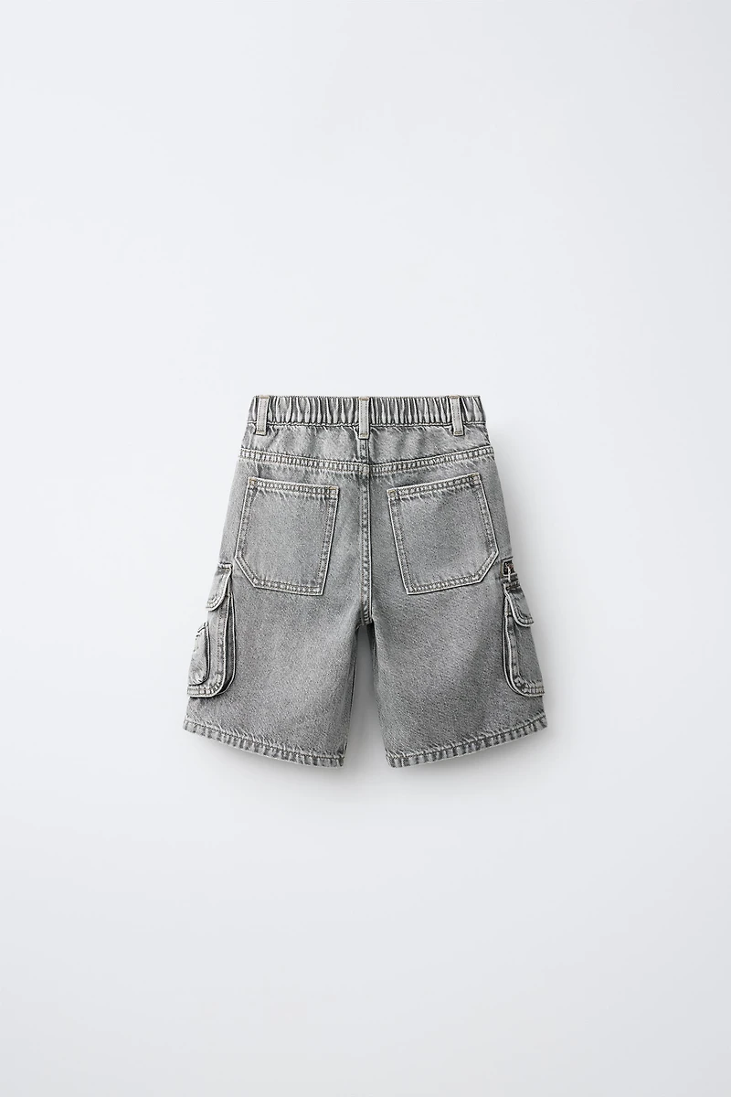 MULTICARGO DENIM SHORTS