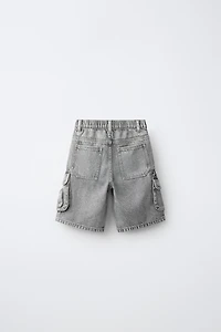 MULTICARGO DENIM SHORTS