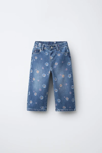FLORAL CULOTTE JEANS