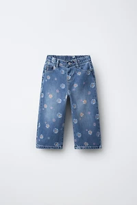 FLORAL CULOTTE JEANS