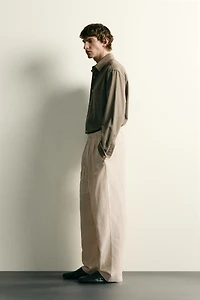 VISCOSE LINEN BLEND RELAXED FIT PANTS