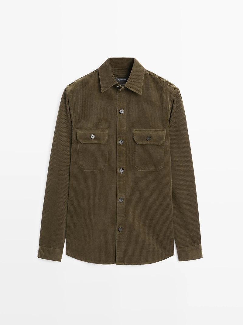 Corduroy overshirt with pockets