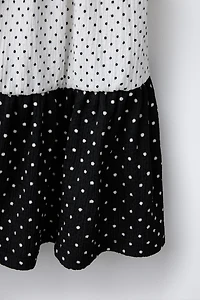 POLKA DOT PLEATED DRESS