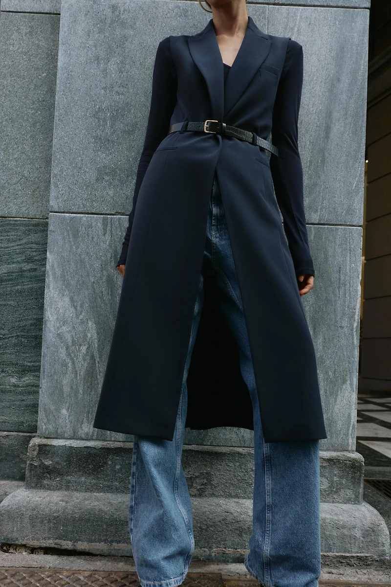 BELTED LONG VEST
