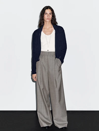 100% wool pinstripe trousers