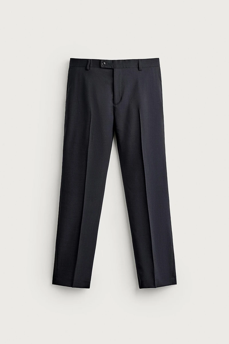 100% WOOL REGULAR-FIT SUIT PANTS