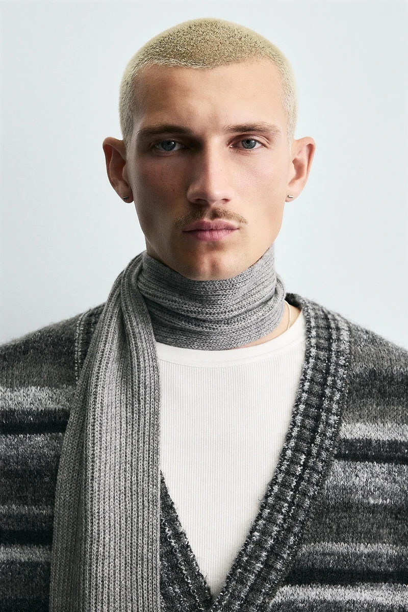 STRIPED JACQUARD CARDIGAN