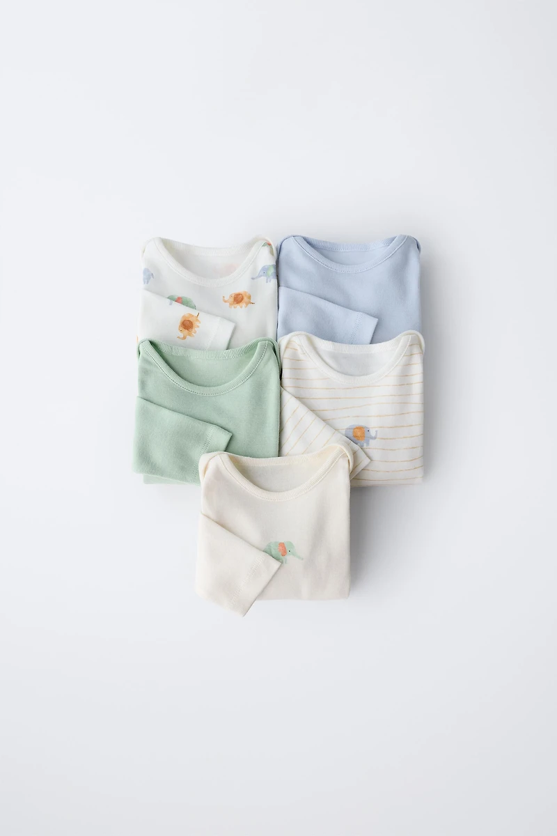 FIVE-PACK OF ELEPHANT BODYSUITS
