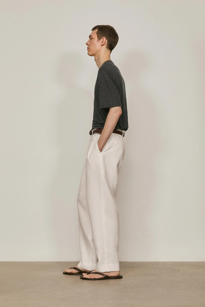 100% linen short sleeve T-shirt
