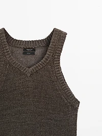 100% linen knit top