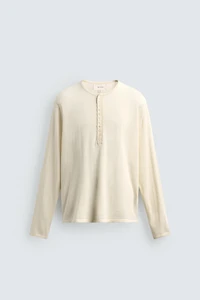 WOOL-COTTON HENLEY JUMPER