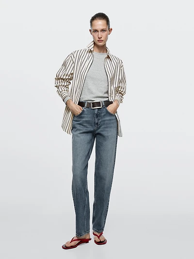High-waist relaxed fit barrel jeans
