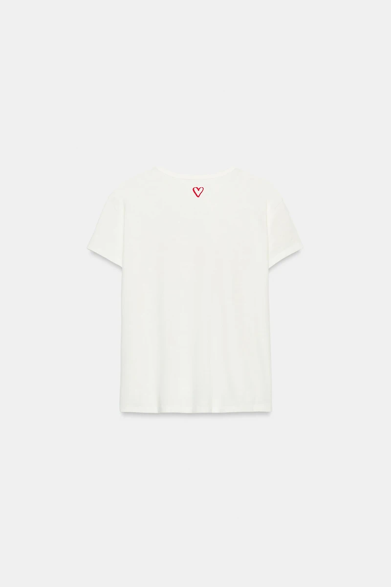 TEXTURED TEXT T-SHIRT