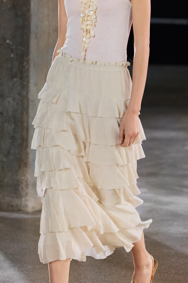 ZW COLLECTION RUFFLED MIDI SKIRT