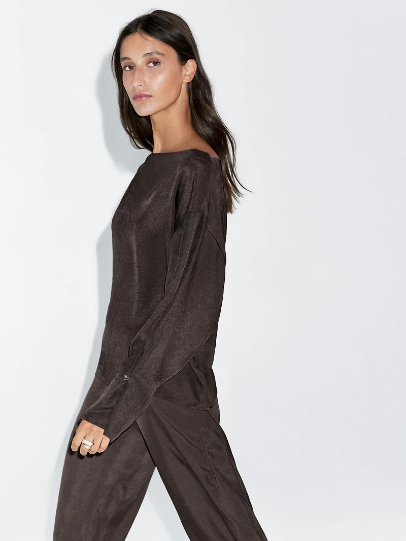 Blouse fluide avec boutons