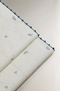 KIDS' COTTON LEAF AND DOT FLAT SHEET