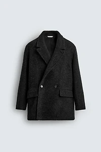 DOUBLE BREASTED WOOL BLEND OVERCOAT