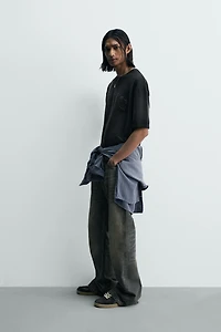 T-SHIRT EN MAILLE IMPRIMÉ DÉLAV