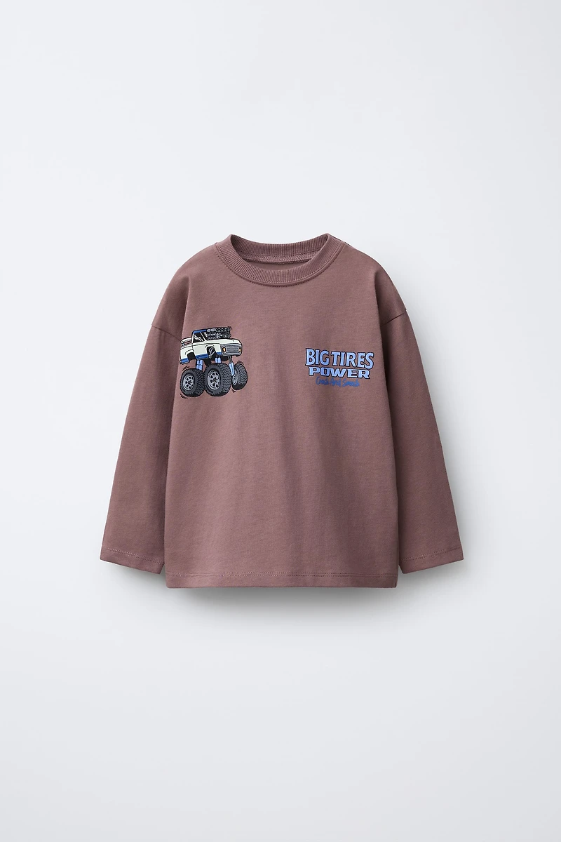 T-SHIRT IMPRIMÉ BIG TIRES MONSTERS WHEELS ©