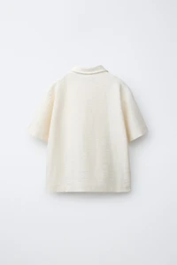 SHIRT AND BERMUDA SHORTS SET WITH TEXTURED LABEL