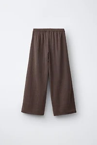 WIDE LEG WRAP PANTS WITH BUTTONS