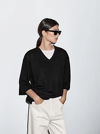 Wool blend V-neck sweater