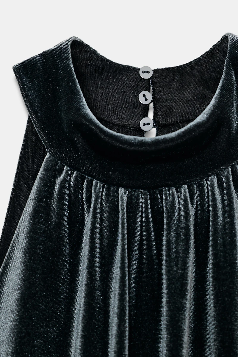 VELVET BALLOON SHORT DRESS