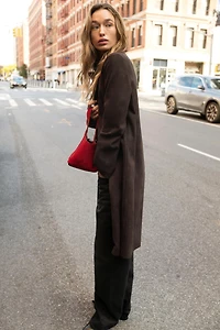 MANTEAU VESTE LONGUE EFFET DAIM