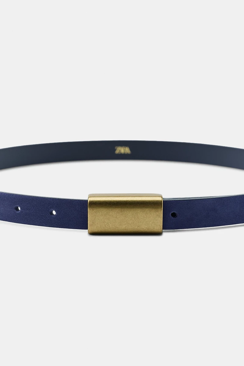 100% LEATHER BUCKLE BELT